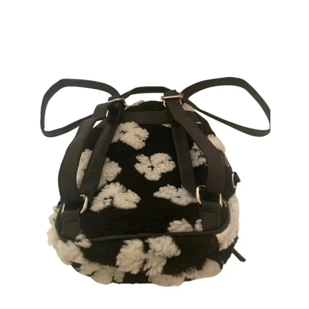 Black and White Floral Mini Convertible Backpack/Crossbody